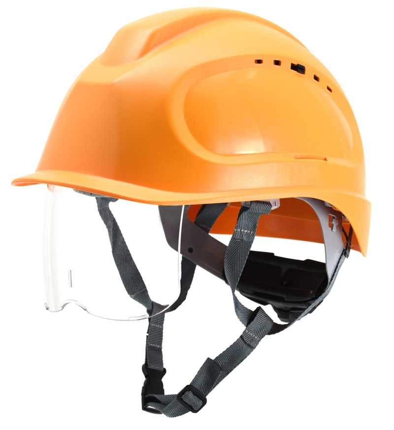 Yota Safety - Safety Helmet with visor + chin Strap -Yellow